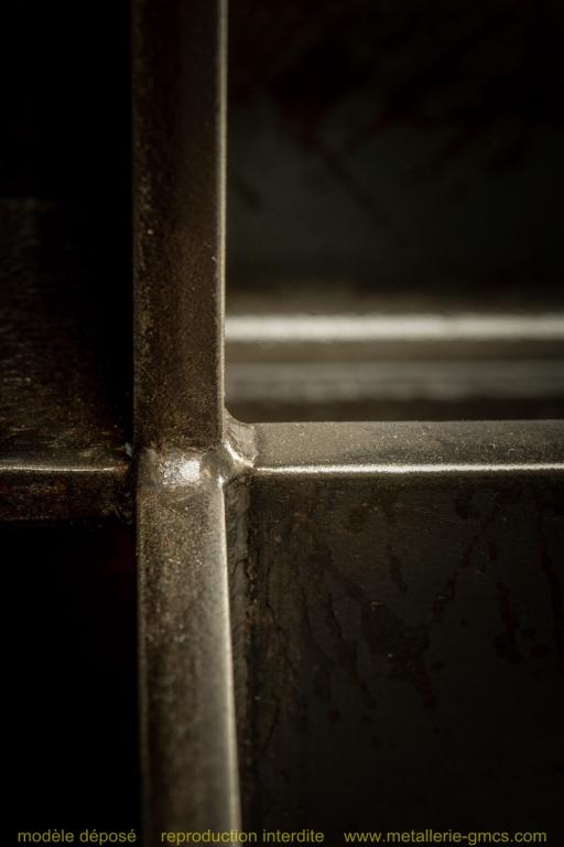 table basse type H détail soudure 